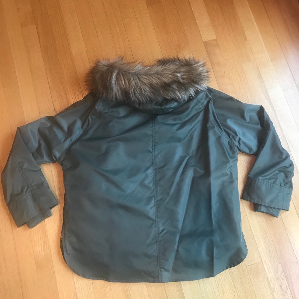 J. Crew Collection Olive Green Parka with Faux Fur Trim - Picture 6 of 7